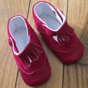 Jacadi Paris Red Baby Slippers